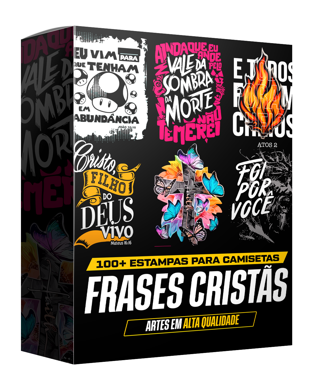 100+ Estampas com Frases Cristãs para Camisetas - Artes DTF